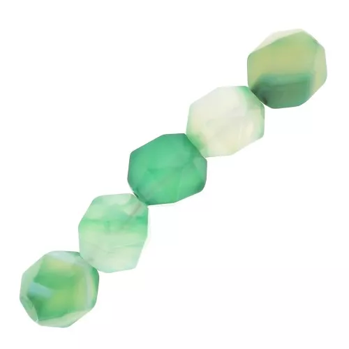 Perle esagonali 8 mm pietra gemma - Agata verde x10