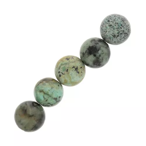 Perle tonde 8 mm pietra gemma - Turchese Africane - Diaspro x10
