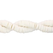 Perline Heishi in pasta polimerica 6x1 mm - Ivoire x45cm|raw }}