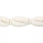 Avorio - Perles rondelles Heishi en pâte polymère 6x1 mm - Ivoire x45cm Perles rondelles Heishi en pâte polymère 6x1 mm - Ivoire x45cm