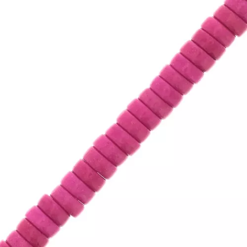 Perle rondelle heishi 4x2 mm imitazione Howlite - Fucsia x39cm