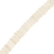 Perla Heishi rotonda 4,5x2,5 mm, imitazione howlite colorata - Crema x 38 cm