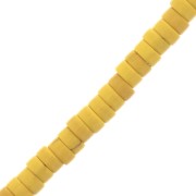 Perle rondelle heishi 4x2 mm imitazione Howlite - Giallo x41cm