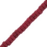 Perle rondelle heishi 4x2 mm imitazione Howlite - Rosso x39cm