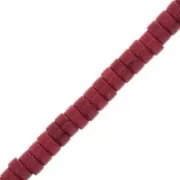 Perle rondelle heishi 4x2 mm imitazione Howlite - Rosso x39cm