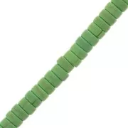 Perle rondelle heishi 4x2 mm imitazione Howlite - Verde x41cm