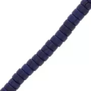 Perle rondelle heishi 4x2 mm imitazione Howlite - Blu scuro x41cm