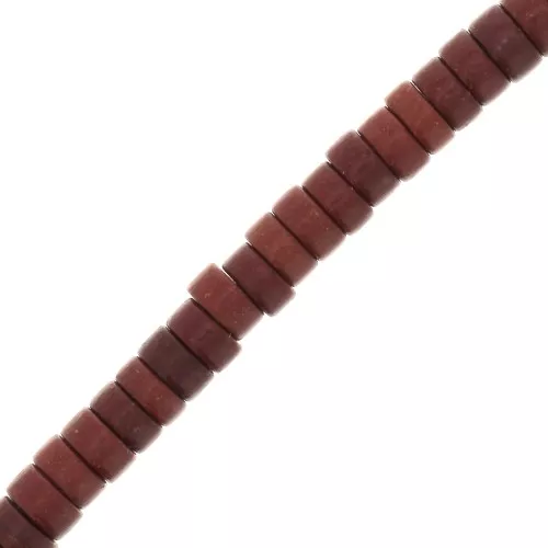 Perle rondelle heishi 4x2 mm imitazione Howlite - Marrone x41cm