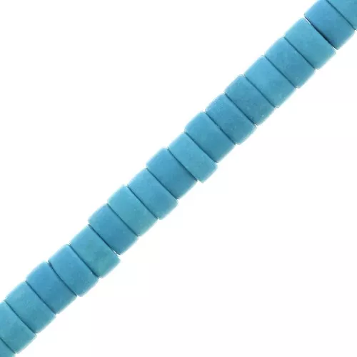 Perle rondelle heishi 4x2 mm imitazione Howlite - Blu chiaro x41cm