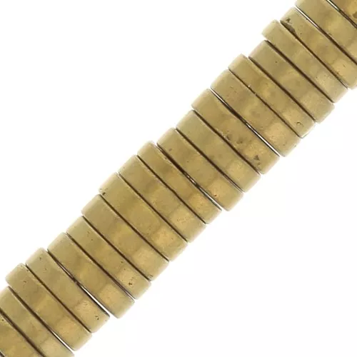 Perle rondelle Heishi -disco piatto imitazione ematite 4x1 mm - Dorato x20