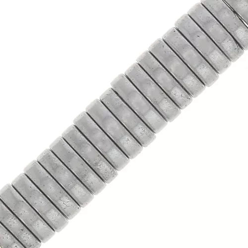 Perle rondelle Heishi - disco piatto imitazione ematite 4x1 mm - Rodio x20