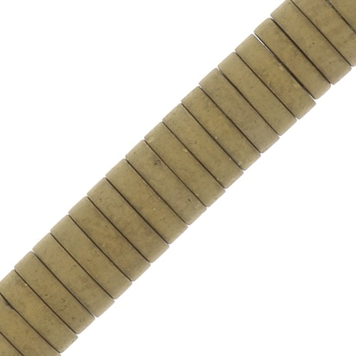 Perle rondelle Heishi - disco piatto imitazione ematite 4x1mm - Golden mat x20
