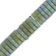 Perle rondelle Heishi - disco piatto imitazione ematite 4x1mm Green metallic x20