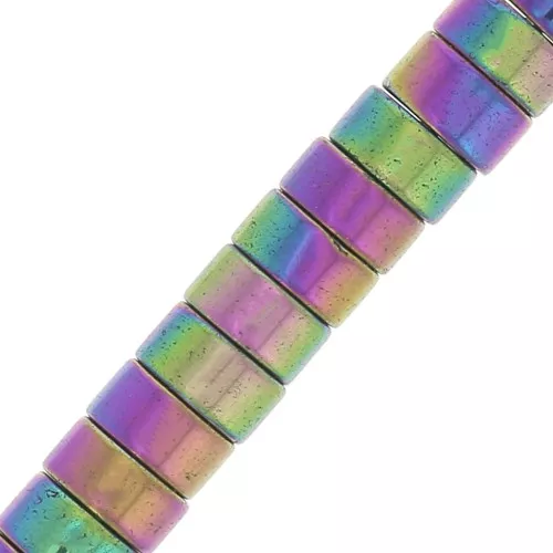 Perle rondelle Heishi - imitazione ematite 4x2 mm - Iris x20