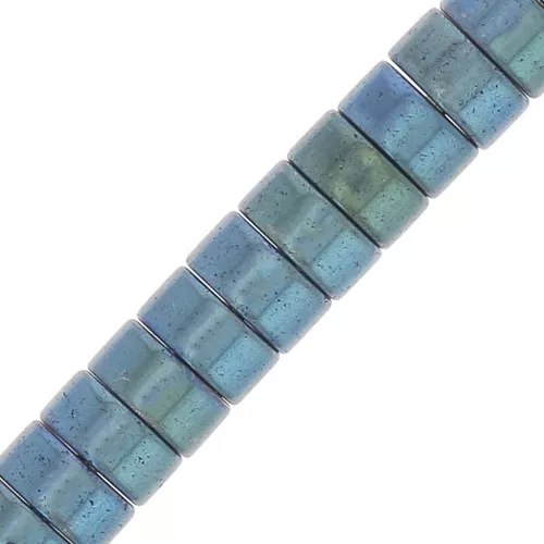 Perle rondelle Heishi imitazione ematite 4x2 mm Blu metallic x20