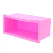 Stampo rettangolo con base in legno 26x6.5x7cm per creare saponi fai da te-Rosa x1