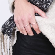 Anello sottile regolabile con 2 palline - Argento 925 x1