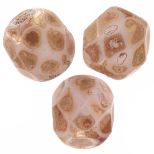 Faccette da 3 mm, colore Chalk White Brown Marble, confezione da 50 pezzi