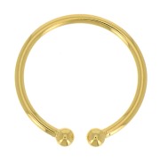 Anello sottile regolabile con 2 palline - Dorato con oro fino x1|raw }}