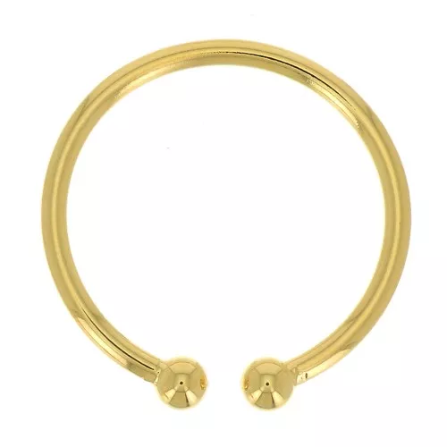 Anello sottile regolabile con 2 palline - Dorato con oro fino x1