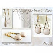 Cabochon di vetro di Puca® 18 mm Opaque Mix Rose Gold Ceramic Look x1