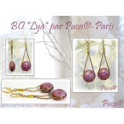 Cabochon rotondo di vetro di Puca® 25 mm Opaque Lilas Ceramic Look x1