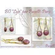 Cabochon rotondo di vetro di Puca® 25 mm Opaque Lilas Ceramic Look x1