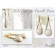 Cabochon rotondo di vetro di Puca® 25 mm Opaque Lilas Ceramic Look x1