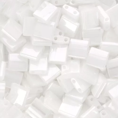 Miyuki Tila Beads 5x5x1.9 mm TL-0420 - White Pearl Ceylon x10g