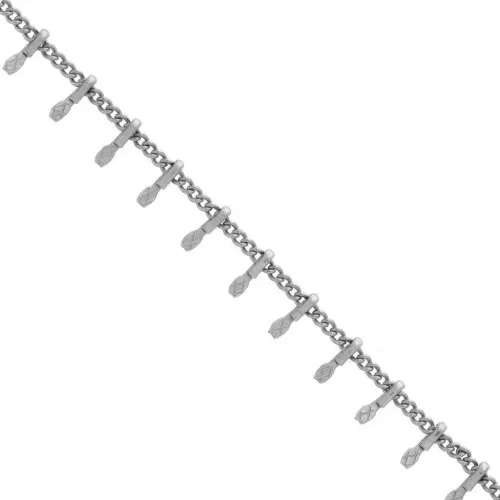 Catena maglia gourmette e barre 6.5 mm - Acciaio inossidabile x1m