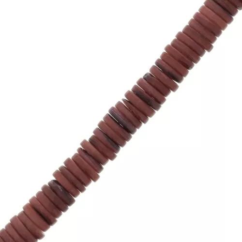Rondelle Heishi madreperla tinte 7 mm - Rosso scuro x40cm