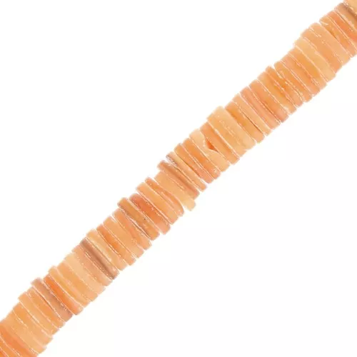 Rondelle Heishi madreperla tinte 7 mm - Orange clair x40cm