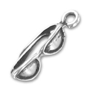 Ciondolo occhiali di sole mm. 20 argentato antico x1|raw }}