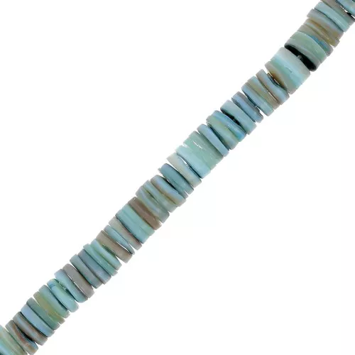 Rondelle Heishi madreperla tinte 8 mm - Turchese x39cm
