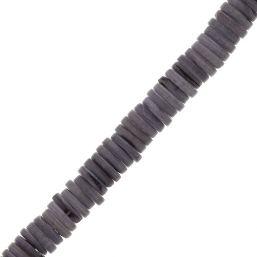 Rondelle Heishi madreperla tinte 7 mm - Viola scuro x40cm