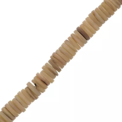 Rondelle Heishi madreperla tinte 7 mm - Sabbia x40cm