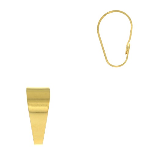 Gancio per pendente 13 mm - Dorato con oro fino x1