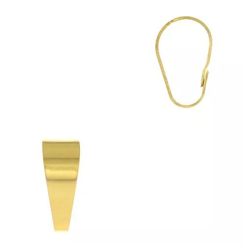 Gancio per pendente 13 mm - Dorato con oro fino x1