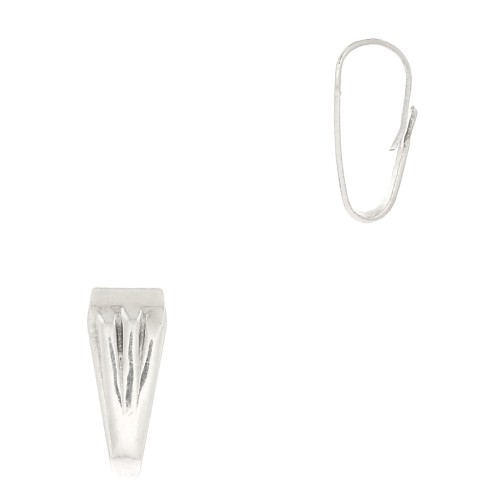 Gancio per pendente 8.5 mm effetto piagato - Placcatura argento antico x1