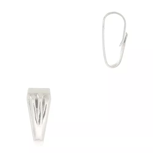 Gancio per pendente 8.5 mm effetto piagato - Placcatura argento antico x1