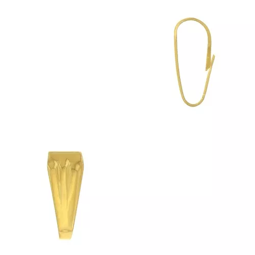 Gancio per pendente 8.5 mm eeffetto piagato - Dorato con oro fino x1