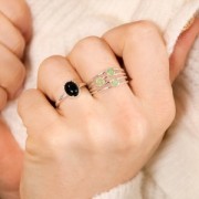 Anello 3 castoni per cabochon 3 mm - Dimensione 52 - Argento 925 x1