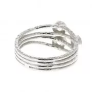 Anello 3 castoni per cabochon 3 mm - Dimensione 54 - Argento 925 x1