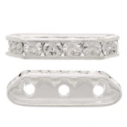 Ponte strass mm. 21x6 argento Crystal 3 fori x1