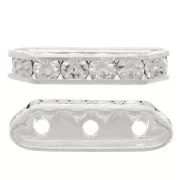 Ponte strass mm. 21x6 argento Crystal 3 fori x1