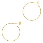 Orecchini cerchio aperti con pallina 37 mm da decorare - Dorato con oro fino x2|raw }}
