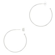 Orecchini cerchio aperti con pallina 37 mm da decorare - Placcatura argento fino x2|raw }}