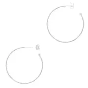 Orecchini cerchio aperti con pallina 37 mm da decorare - Placcatura argento fino x2