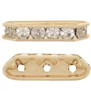 Ponte strass mm. 21x6 oro Crystal 3 fori x1