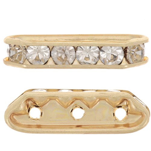 Ponte strass mm. 21x6 oro Crystal 3 fori x1